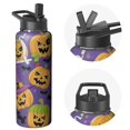 thumbnail image 1 of Halloween Spider Full Moon 40oz Water Bottle, Gothic Pumpkin Skull Ghost Bat Witch Stainless Steel Cup, Spooky Holiday Gift for Women Men Adults Teens, 1 of 6