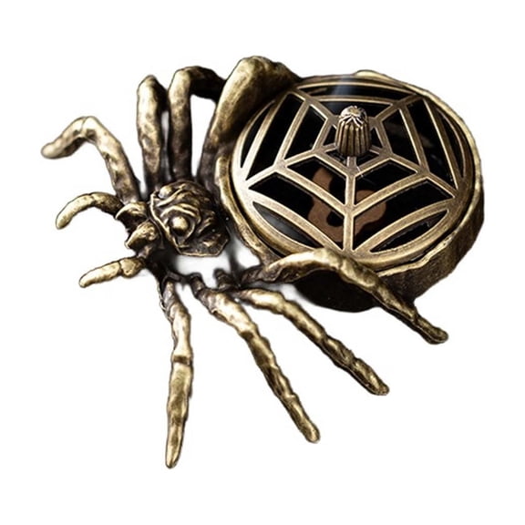 Halloween Spider Incense Burner Tray, Alloy Incense Holder for Home Decor, Scary Spider Shape Incense Stand for Indoor Aroma