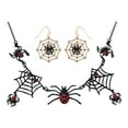 thumbnail image 1 of Halloween Spider Jewelry Set Spider Pendant Necklaces Tarantula Web Dangle Earrings Party Costume Jewelry,2 Pairs-1, 1 of 5