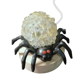 Halloween Spider Lamp,Spooky Home Decor Natural Amethyst,Clear Crystal Stones Lamp Halloween Home Decor for Table Centerpiece Spider Crystal Healing Stones Lamp Novelty Spider Unique Night Light