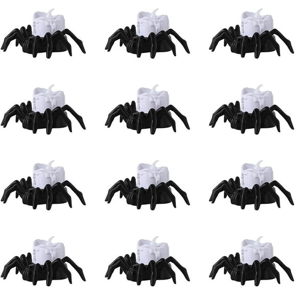 Halloween Spider Light Halloween Home Decoration LED Spiders Candles Supplies Spider Light Night Light for Halloween Festival Novelty LED Flameless Spider Candle Holder