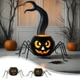 thumbnail image 1 of Halloween Spider Pumpkin Lantern for Indoor Decoratiosn Spooky Halloween Lanterns for Home Room Door Party Decor, 1 of 6