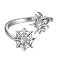 thumbnail image 1 of Halloween Spider Ring Tarantula Web Open Finger Ring Band Gothic Statement Jewelry Cosplay Party Gift for Women, 1 of 9