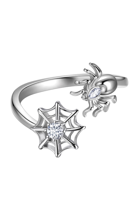 Halloween Spider Ring Tarantula Web Open Finger Ring Band Gothic Statement Jewelry Cosplay Party Gift for Women