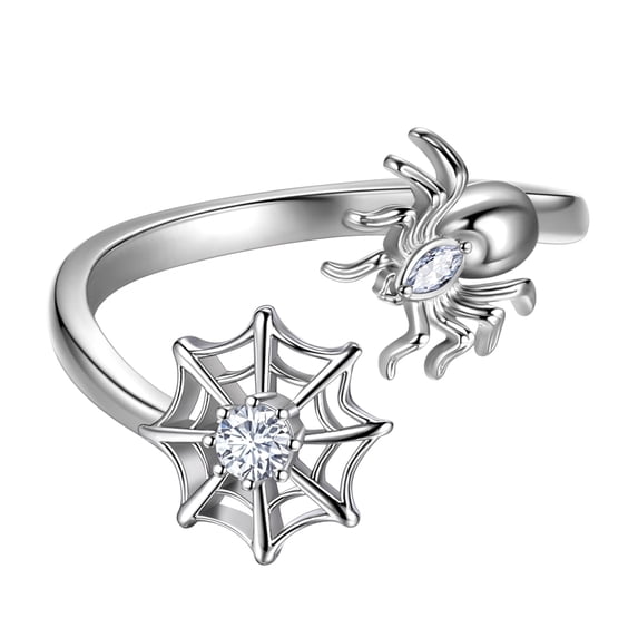 Halloween Spider Ring Tarantula Web Open Finger Ring Band Gothic Statement Jewelry Cosplay Party Gift for Women