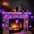 thumbnail image 1 of Halloween Spider String Lights 59 Inch Battery Operated Decor with Purple Clear Bulbs for Indoor Outdoor Home Party Decor, 1 of 6