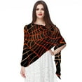 thumbnail image 1 of Halloween Spider Web Beautiful Translucent Chiffon Yarn Hair Scarf 180*73 (70.86*28.7in) - Light and Breathable Silk Wrap, 1 of 1