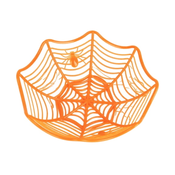 Halloween Spider Web Candy Basket, Spooky Spider Decorative Storage Container for Home Party Bar Restaurant, Halloween Trick or Treat Candy Snack Holder Table Decoration