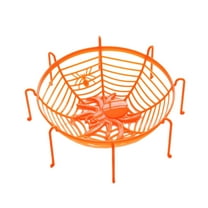 Halloween Spider Web Candy Dish Basket ,Black Fruit Basket for Halloween Party Decorations, Large Capacity Halloween Fruit Basket Design Snack Storage for Sweets