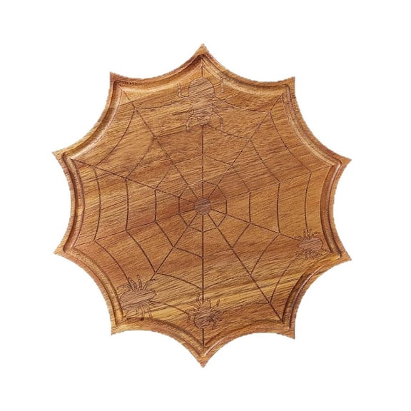 Halloween Spider Web Cheese Board, Mini Charcuterie Serving Tray With Spooky Design, Fall Kitchen Party Food Display Plate For Snacks Cheese And Appetizers
