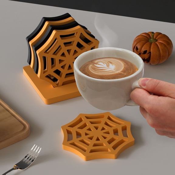 Halloween Spider Web Coaster Silicone Mold - DIY Drink Coaster Making Kit for Resin Epoxy Cement Craft