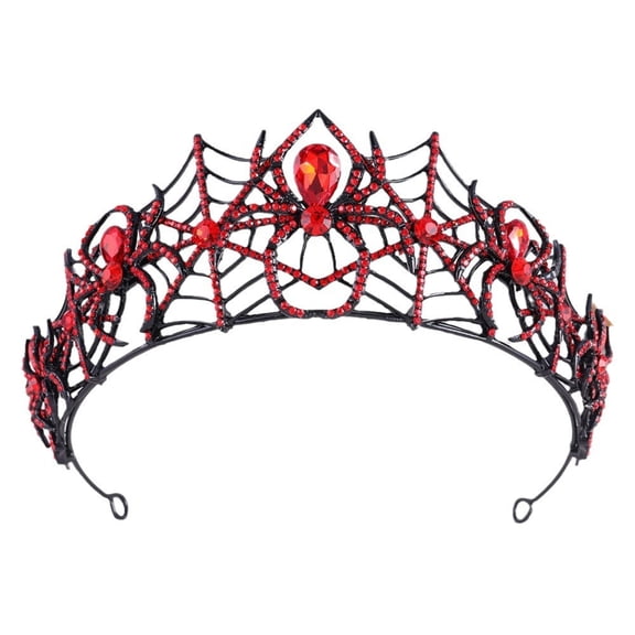 Halloween Spider Web Crown for Women, Purple Rhinestone Gothic Spider Headpiece Queen Headband Hair Accessories Dress up Jewelry for Costume Prom Cosplay Party(lxf)