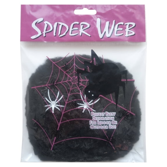Halloween Spider Web Decoration 20g Stretch Cobweb with 2 Spiders for Indoor Outdoor Party House Yard Door Window Decor