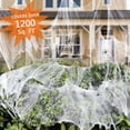 thumbnail image 1 of Halloween Spider Web Decoration - Can Cover 1200spft Indoor/Outdoor Halloween Party Decoration White Spooky Cobweb, 1 of 7