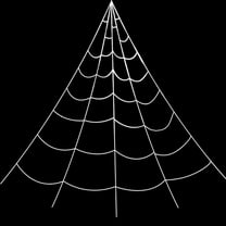 Halloween Spider Web Decoration Oversized Triangular Wall Decor Party Props - Easy Install No Residue（White-196.9in)