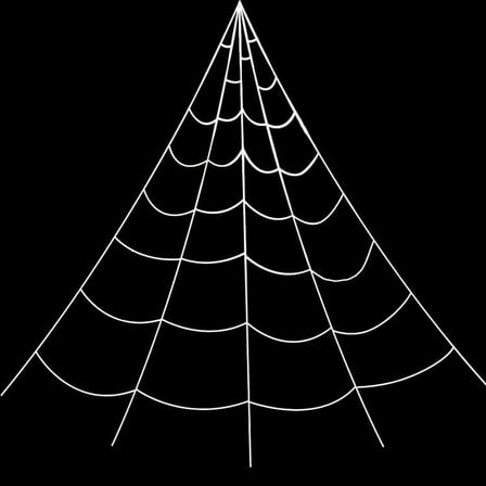 Halloween Spider Web Decoration Oversized Triangular Wall Decor Party Props - Easy Install No Residue（White-196.9in)