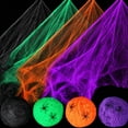 thumbnail image 1 of Halloween Spider Web Decoration with 20 Black Fake Spiders Giant Stretch Cobwebs Indoor Outdoor Yard Patio Party Scene Supplies, 1 of 7