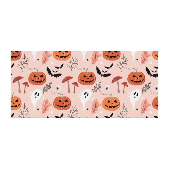 Halloween Spider Web Garage Door Backdrop - 13x6ft Large Polyester Decor with Skulls and Ghosts