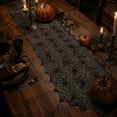 thumbnail image 1 of Halloween Spider Web Knitted Lace Table Runner, Spooky Decor for Dining Table Mantel Party Atmosphere Building,L, 1 of 7