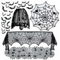 thumbnail image 1 of Halloween Spider Web Lace Tablecloth Set, Halloween Table Decorations Indoor, Halloween Mantel Scarf with 60 PVC Bats, Halloween Placemat for Spider Halloween Party Decorations, 1 of 8
