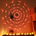 thumbnail image 1 of Halloween Spider Web Light LED and a 5in Spider, 3.28ft Spider Web Light Decorations 70 LED Lighted, Indoor Outdoor House Yard Garden Scary Halloween Window Light, Battery Operated, Orange, 1 of 10