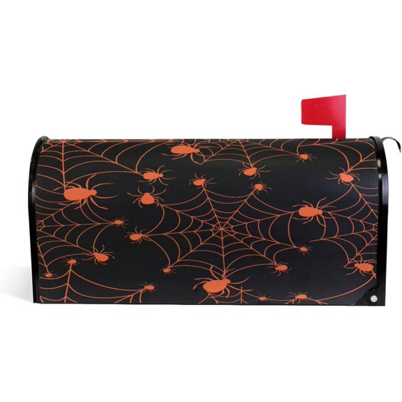Halloween Spider Web Magnetic Mailbox Cover MailWraps Garden Yard Home Decor for Outside Standard Size-18"x 20.8"