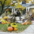 thumbnail image 1 of Halloween Spider Web Outdoor,Halloween Decor,Giant Fake Spider with Triangular Huge Spider Web,Fake Spider with Triangular Spider Web for Yard Costumes Parties Haunted House Decor luau party Decor, 1 of 6