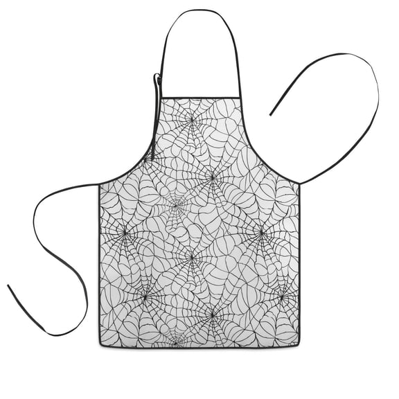 Halloween Spider Web Pattern Kids Aprons for Girls and Boys,Adjustable Neck Strap Toddler Aprons for Kids Cooking Baking
