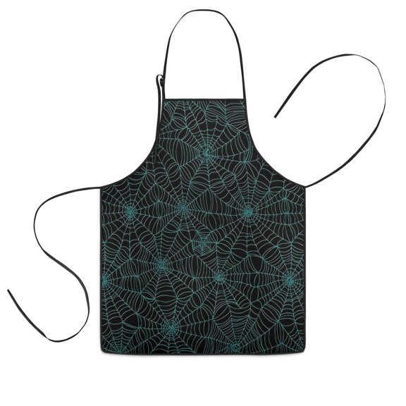 Halloween Spider Web Pattern Kids Aprons for Girls and Boys,Adjustable Neck Strap Toddler Aprons for Kids Cooking Baking