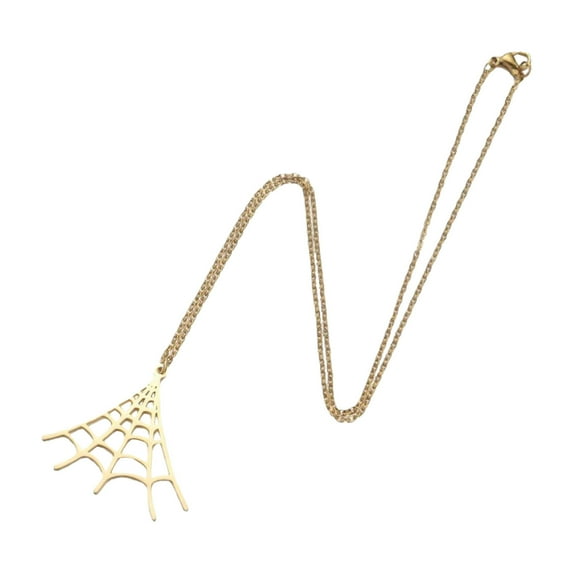 Halloween Spider Web Pendant Necklace - Stylish Personalized Fall Festival Jewelry for Women, Collarbone Chain Accessory