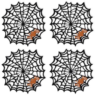 Vinyl Placemat Hollow Out Design, Set of 6, Martinique | Ubuy Halloween Black Spider Web Vinyl Placemats Set of 6 display picture 1