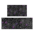 thumbnail image 1 of Halloween Spider Web with Purple Icons Kitchen Rugs Sets Of 2,Anti Fatigue Kitchen Mat Rugs Non Slip Washable,Decorative Kitchen Floor Mats for Kitchen,Sink,Laundry,17"x30"+17"x47", 1 of 7