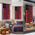 thumbnail image 1 of Halloween Spider Web Ribbon Door Curtain with Lights, Distressed Fabric Strip Garland with Pre-Installed Warm Orange Purple LED, Ghost Pumpkin Hanging Decoration for Porch Wall Bar Party Decor Gift, 1 of 5