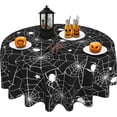 thumbnail image 1 of Halloween Spider Web Round Tablecloth 60 Inch Stars Tablecover Anti-Wrinkle Waterproof Wipeable Table Cloth for Kitchen/Home Decoration, 1 of 7
