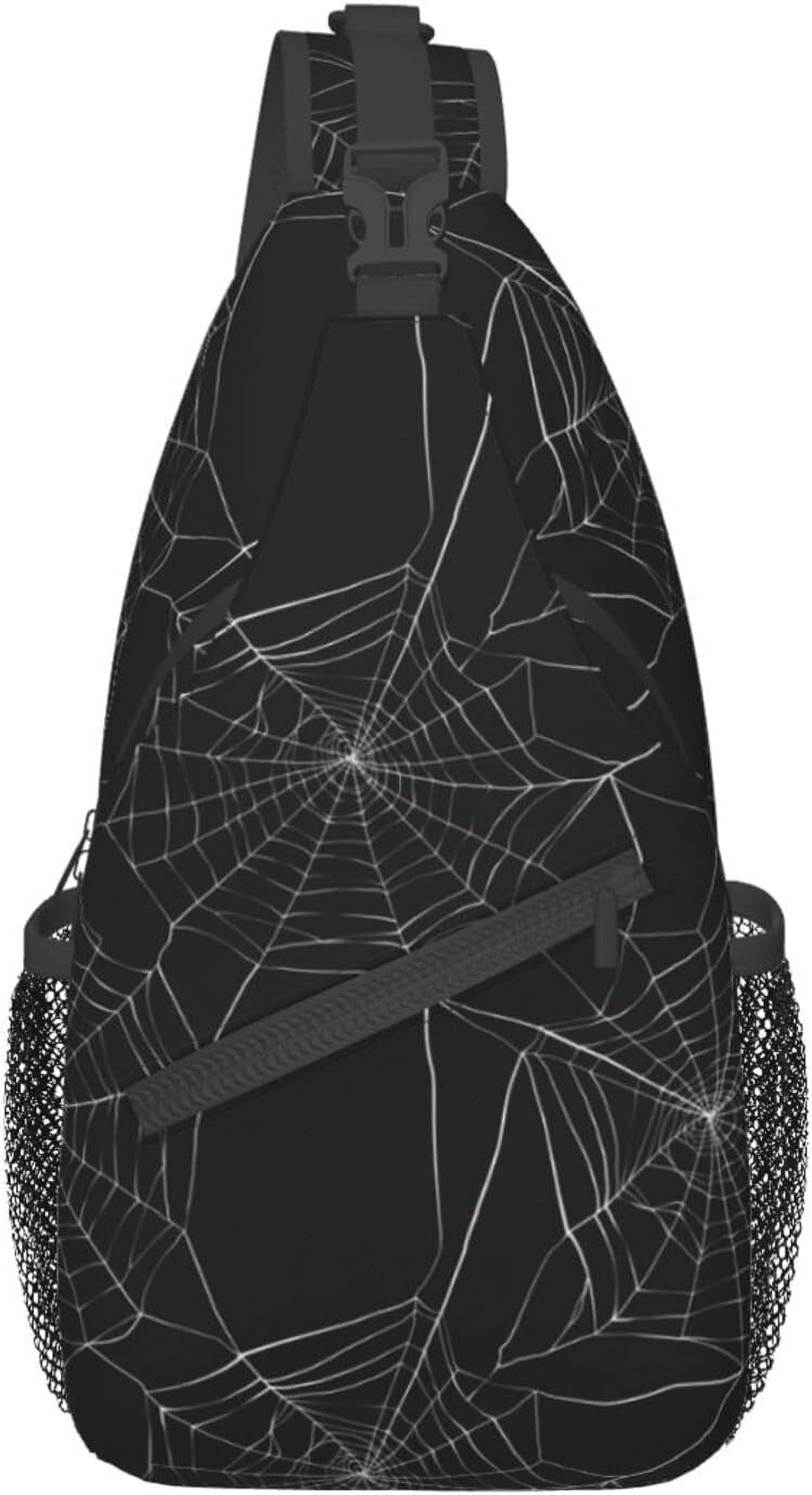 Halloween Spider Web Sling Bag Crossbody Hiking Travel Chest Bags Backpack Shoulder Daypack for Women Men