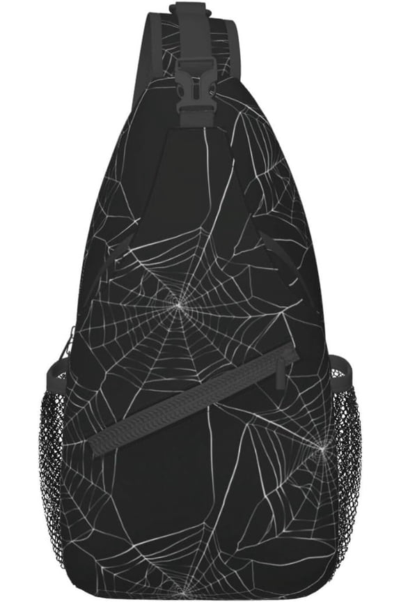 Halloween Spider Web Sling Bag Crossbody Hiking Travel Chest Bags Backpack Shoulder Daypack for Women Men