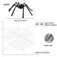 thumbnail image 1 of Halloween Spider Web and Halloween Spider, Halloween Decor Set, 11.8in Black Spider,10.8ft White Spider Web,20g Spider Silk, 2pcs Small Plastic Spiders for Halloween Outdoor Patio Lawn Yard Decor, 1 of 7