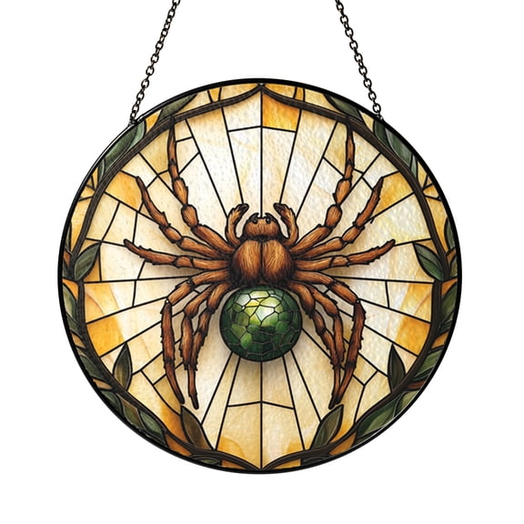 Halloween Spider Web Stained Glass Window Art – Unique Gothic Gift