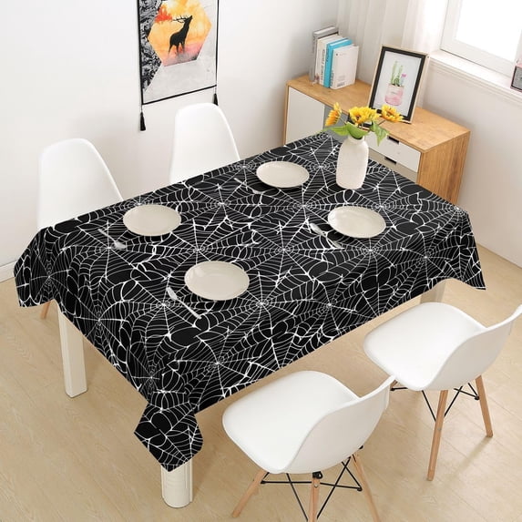 Holiday Kitchen Signs Halloween Spider Web Table Accessories Spooky Cobweb Table Cloths ...