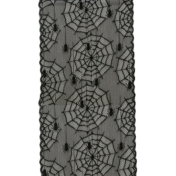 Halloween Spider Web Table Runner,Halloween Table Runner, Black Lace Spider Web Table Runners For Halloween Table Decor,Spider Web Tablecloth For Halloween Masquerade Party Dinner Table Decoration