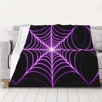 Halloween Spider Web Throws Blanket Fleece Soft Cozy Warm Plush for Travel Chair Bedroom Living Room Sofa 50"x40"