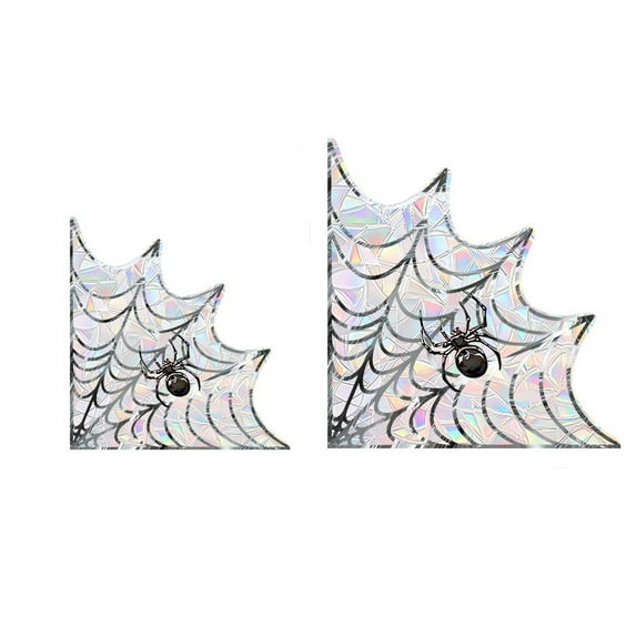 Halloween Spider Web Window Stickers – Self-Adhesive Removable PVC Glass Decals, Electrostatic Color Film for Haunted House, Party & Holiday Decorations (2 Pack)