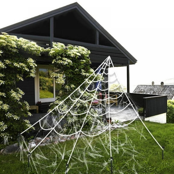 Halloween Spider Web with 16.4 x 15.7 ft. Cobweb Rope for Best Halloween Outdoor Yard Décor