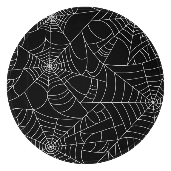 Halloween Spider Webs Round Blanket,Comfortable Soft Flannel Throw Blanket,All Season,Warm Lightweight Blankets for Sofa Bed Couch Living Room Chair 47"x47"
