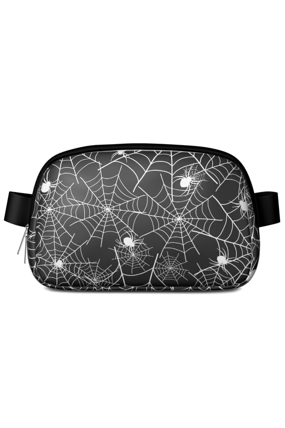 Halloween Spider Webs with Spiders Cute Fanny Packs for Women,Travel Waterproof Crossbody Fanny Bags Waist Purse for Women Anti Theft Adjustable Strap for Running Travel Cycling
