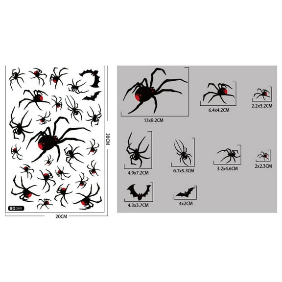 Halloween Spider Window Scene Layout Glass Decal, Adhesive-Free Electrostatic Sticker for Easy Decoration, Festive Web Design