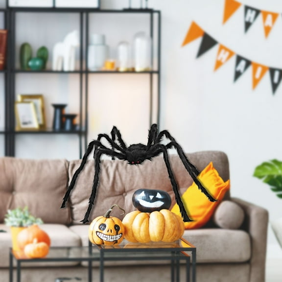 Halloween Spiders Decorations,Scary Giant Spider Halloween Decorations,Giant Spiders Halloween Decorations Outdoor Indoor ,Halloween Decoration Haunted House Prop Indoor Outdoor Black Spider