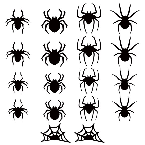 Halloween Spiders Wall Decor – Lighted 3D Spider Stickers Assorted Size for Halloween Party, Bedroom Window Decorations, Indoor and Outdoor Home Decals