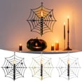 thumbnail image 1 of Halloween Spiderweb Candle Holder Ornament, Gothic Hanging Candlestick Accent for Tabletop, Mantel, Wall, Porch, Party Display and Spooky Seasonal Home Decor, Gold, 1 of 6