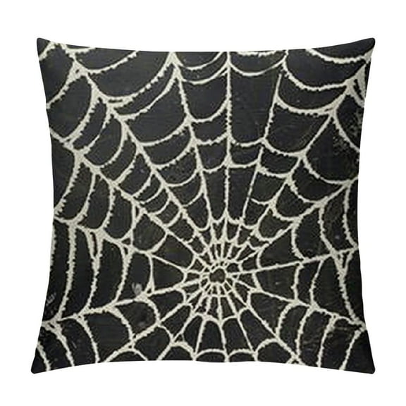Halloween Spiderweb Pillow Covers   Black White Spider Web Outdoor Decorative Throw Pillows Halloween Scary Themed Farmhouse Pillowcases  Cushion Case Decor for Home Sofa Couch Bed